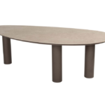Dining tafel Arizona kiezel-vorm 240 cm + Dining stoel Allora terre