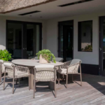 Dining tafel Arizona kiezel-vorm 240 cm + Dining stoel Allora terre