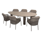 Dining tafel Arizona pebble + Dining stoel Capalbio 8-dlg