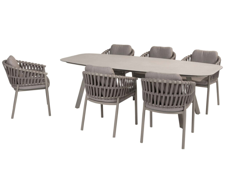 Dining tafel Manolo cloud 240x103 cm + Dining stoel Catalana