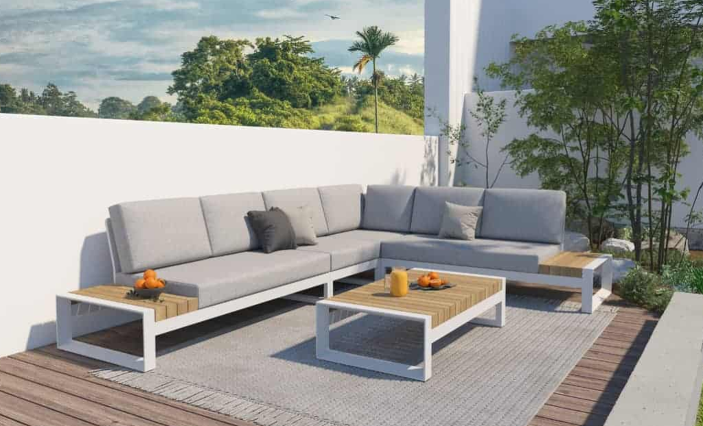 Hoek loungeset Matisse wit 4-dlg