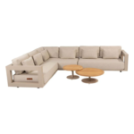 Hoek loungeset Metropolitan 3-dlg + Volta loungetafel set latte