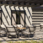 Low dining tafel Saba antraciet - Ø 160 cm