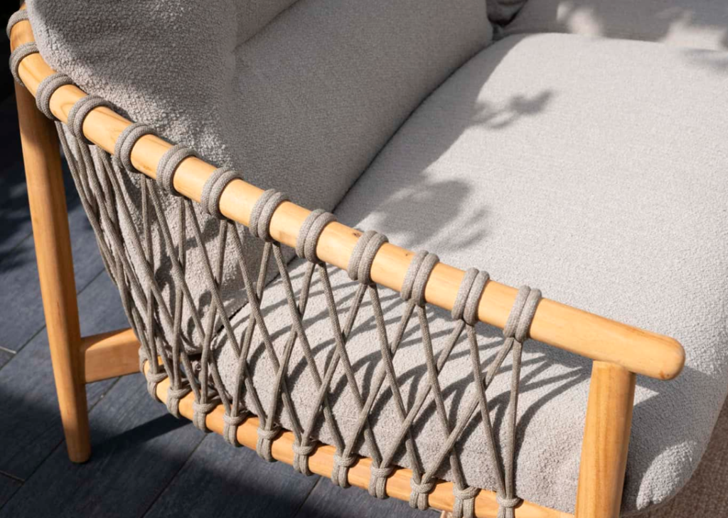 Stoel-bank loungeset Nora 3-dlg + Loungetafel Pablo ø80 cm