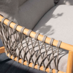 Stoel-bank loungeset Nora 3-dlg + Loungetafel Pablo ø80 cm