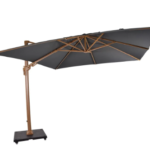 Zweefparasol VirgoFlex houtlook grijs 3x3 mtr