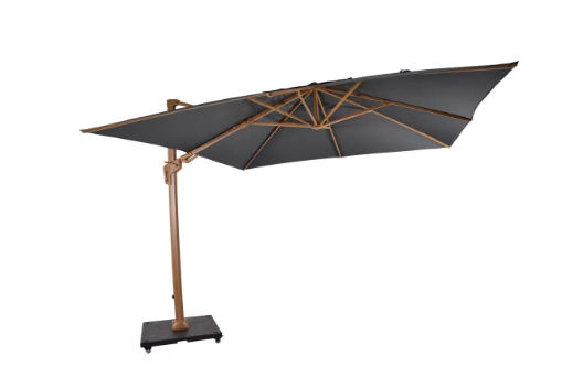 Zweefparasol VirgoFlex houtlook grijs 3x3 mtr