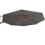 Zweefparasol VirgoFlex houtlook grijs Ø3,5 mtr