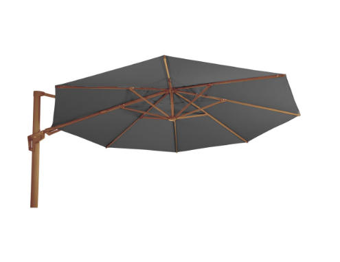 Zweefparasol VirgoFlex houtlook grijs Ø3,5 mtr