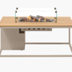 Cosiloft lounge tafel sandy begie / teak top