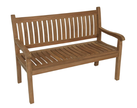 Parkbank Teak gebogen rug - 180 cm
