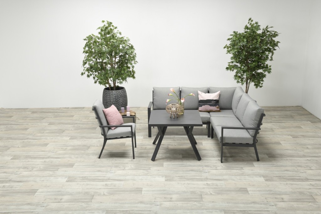 Dining stoel Sergio antraciet-lichtgrijs