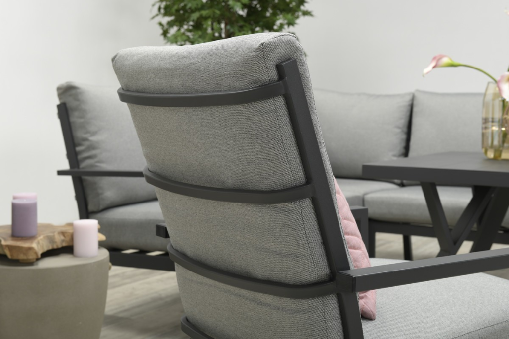 Dining stoel Sergio antraciet-lichtgrijs