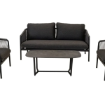 Stoel-bank loungeset Osaka zwart