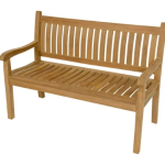 Parkbank Teak gebogen rug - 150cm