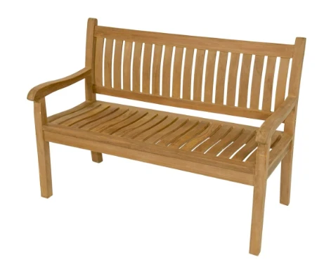 Parkbank Teak gebogen rug - 150cm