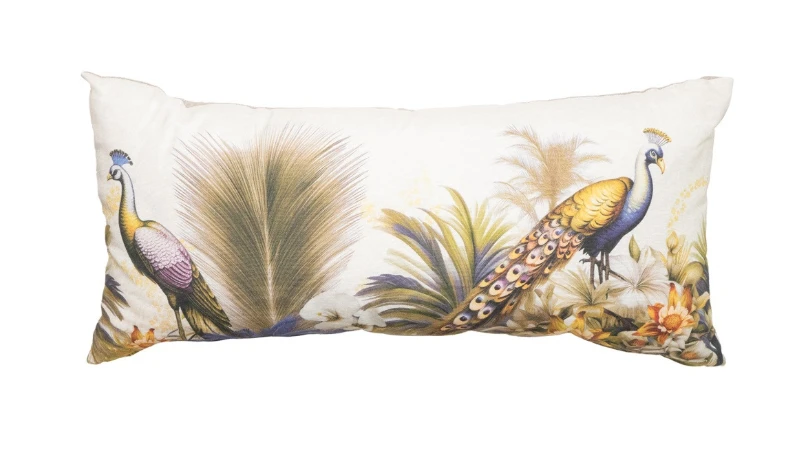 Sierkussen paspel 28x60cm Flore purple