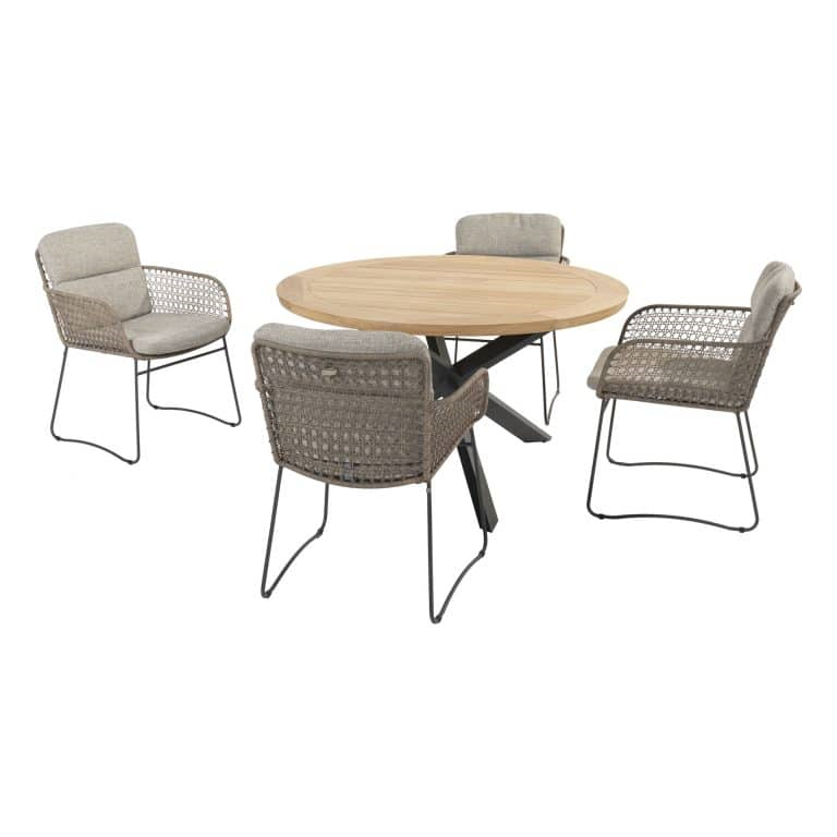 Dining tafel Ambassador + Dining stoel Aprilla Pure 5-dlg