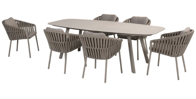 Dining tafel Manolo + Dining stoel Owen 7-dlg