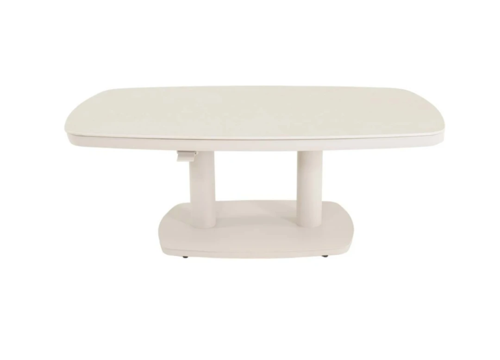 Loungetafel verstelbaar Geneva Crema Deens ovaal - 135x83cm