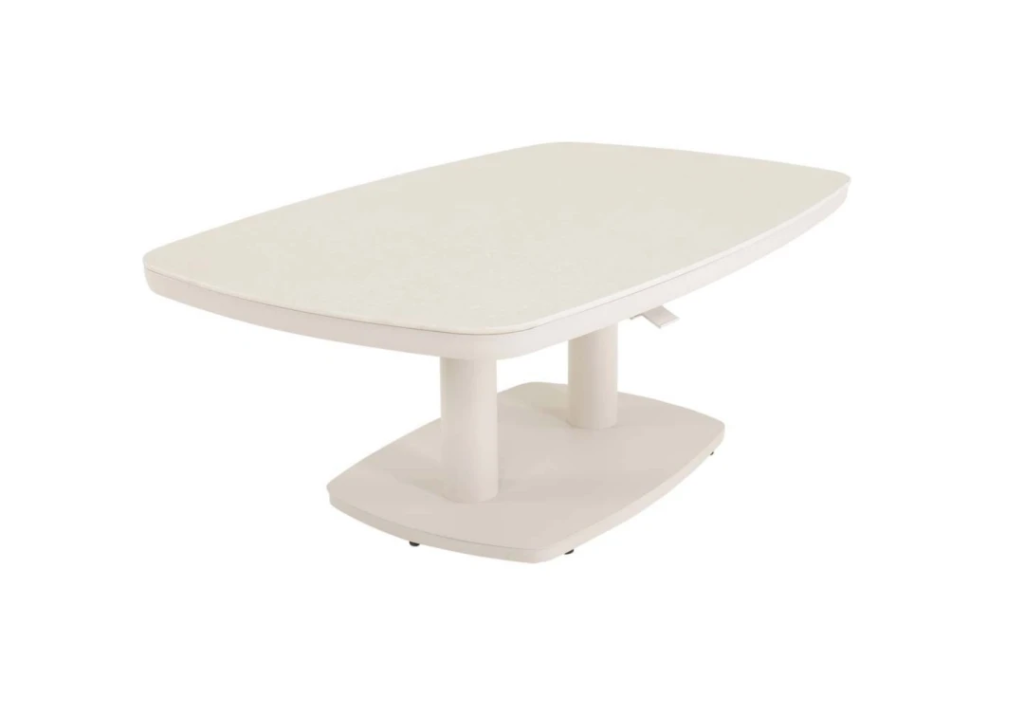 Loungetafel verstelbaar Geneva Crema Deens ovaal - 135x83cm