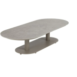 Boaz ovale salontafel latte met keramisch tafelblad, 150 x 65 cm (H 35)