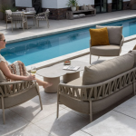 Calma 3-zits bank latte incl. 3 kussens