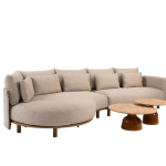 Chaise longue loungebank Safina amber + loungetafel set June 4-dlg