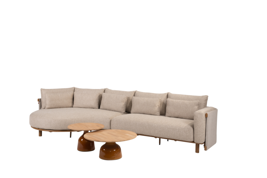 Chaise longue loungebank Safina amber + loungetafel set June 4-dlg