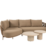 Chaise longue loungeset Biarritz amber+ loungetafel set Hampton mortex 4-dlg