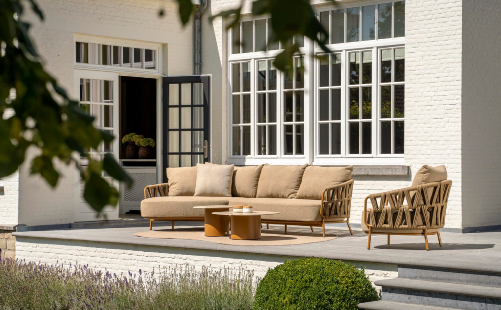 Chaise longue loungeset Biarritz + loungestoel Biarritz amber 3-dlg