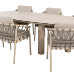 Dining tafel Denia mango latte 240 cm + Dining stoel Piacenza 8-dlg