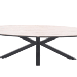 Dining tafel Edison ovaal Carbon black light teak - 280x140 cm