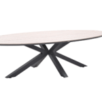 Dining tafel Edison ovaal Carbon black light teak - 280x140 cm
