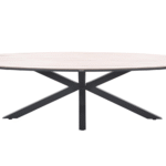 Dining tafel Edison ovaal Carbon black light teak - 280x140 cm