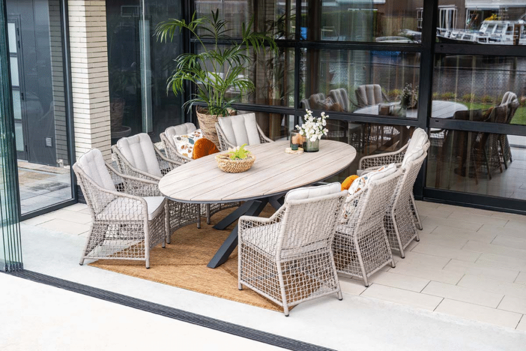 Dining tafel Edison ovaal Carbon black light teak - 280x140 cm