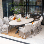 Dining tafel Edison ovaal Carbon black light teak - 280x140 cm