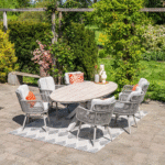 Dining tafel Edison ovaal taupe light teak - 220x115 cm