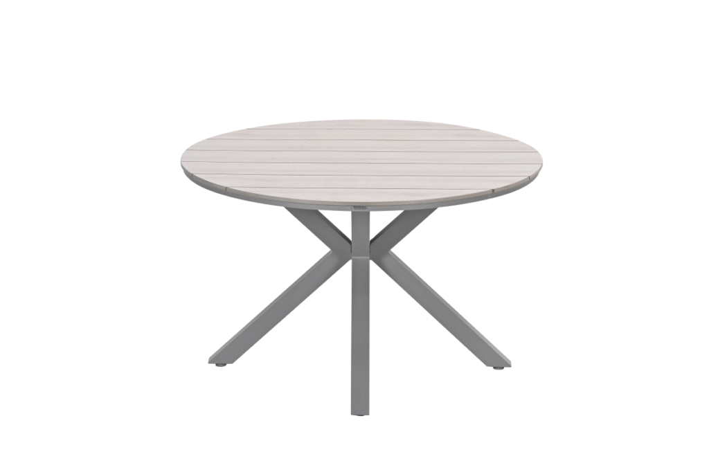 Dining tafel Edison taupe light teak – Ø 122 cm