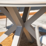 Dining tafel Edison taupe light teak – Ø 122 cm