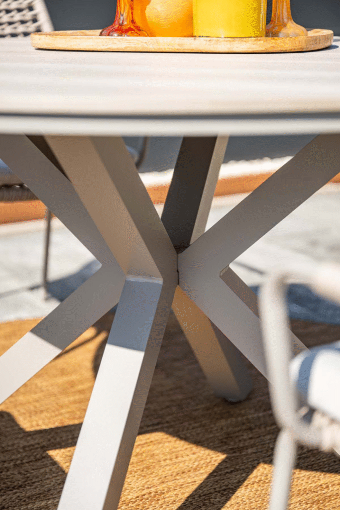 Dining tafel Edison taupe light teak – Ø 122 cm