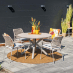 Dining tafel Edison taupe light teak – Ø 122 cm