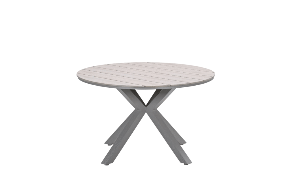 Dining tafel Edison taupe light teak – Ø 122 cm
