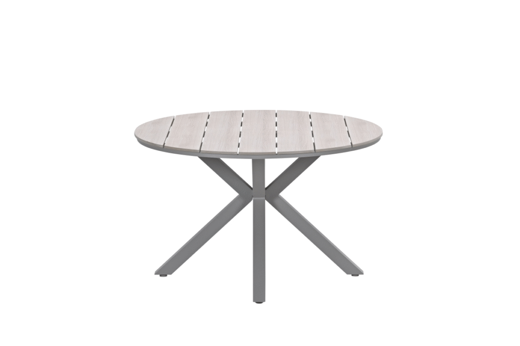 Dining tafel Edison taupe light teak – Ø 122 cm
