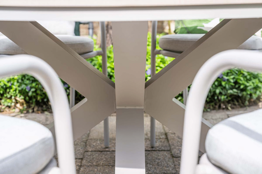 Dining tafel Edison taupe light teak – Ø 148 cm