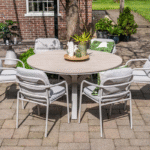 Dining tafel Edison taupe light teak – Ø 148 cm