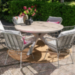 Dining tafel Edison taupe light teak – Ø 148 cm