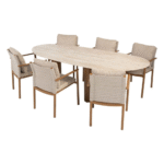 Dining tafel Estate mango amber + Dining stoel Safina