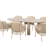 Dining tafel Estate mango latte + Dining stoel Puccini 8-dlg