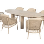 Dining tafel Estate mango latte + Dining stoel Puccini 8-dlg